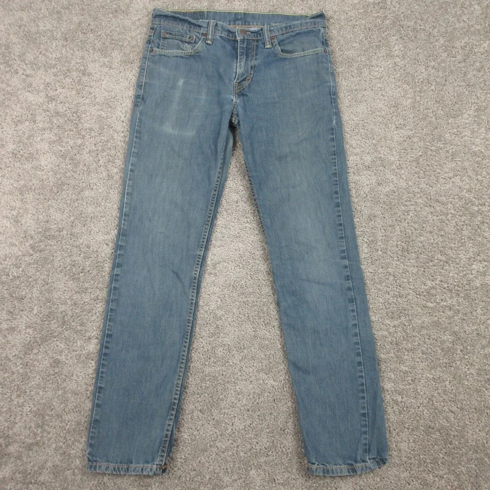 Levis Jeans Mens 30x29 (Tag 30x32) Blue 511 Slim Straight Faded Flex Denim Pants